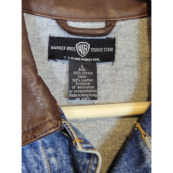 VTG 90s Warner Bros. Studio Outlaw Taz Denim Jean Jacket Unisex Small / Large - Picture 8 of 16